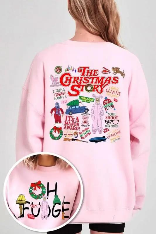 Christmas Movie Story Graphic Fleece Sweatshirts - Love Salve 