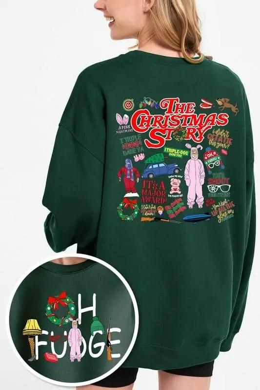 Christmas Movie Story Graphic Fleece Sweatshirts - Love Salve 