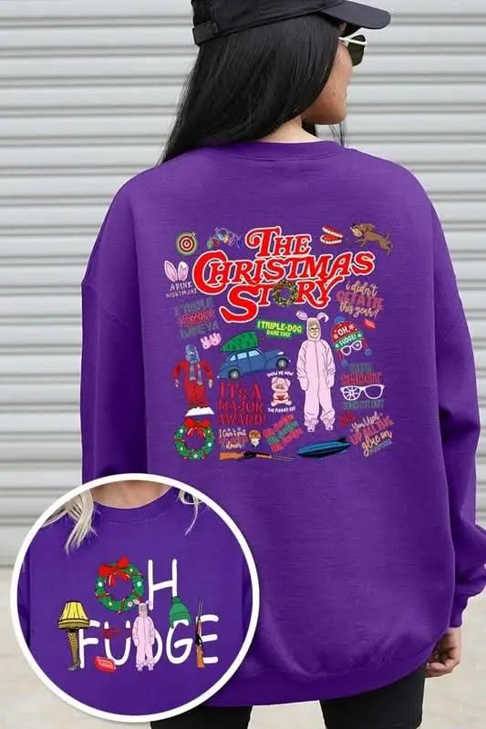 Christmas Movie Story Graphic Fleece Sweatshirts - Love Salve 