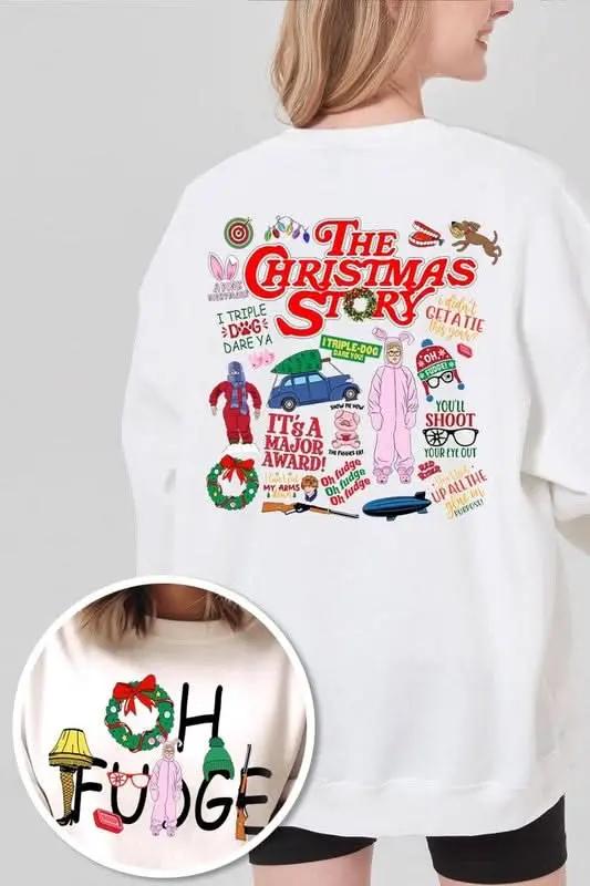 Christmas Movie Story Graphic Fleece Sweatshirts - Love Salve 