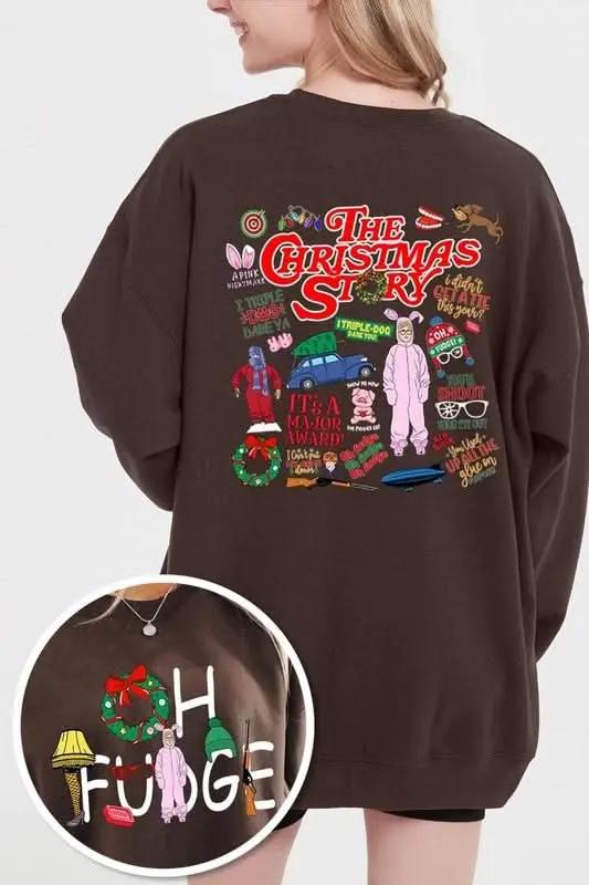 Christmas Movie Story Graphic Fleece Sweatshirts - Love Salve 