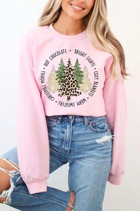 Christmas Trees Graphic Fleece Sweatshirts - Love Salve 