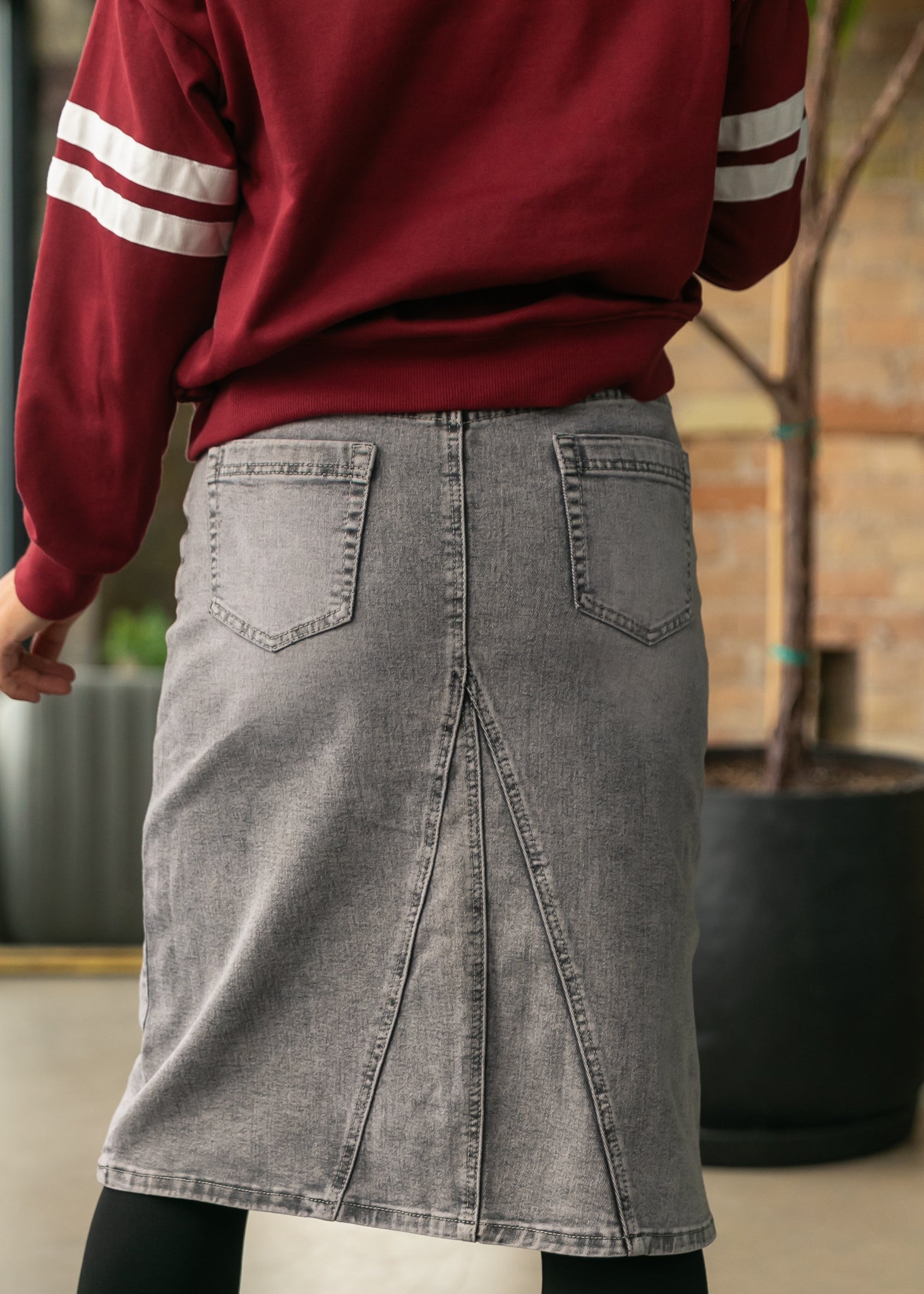 Claire A-line Denim Midi Skirt Inherit Co.