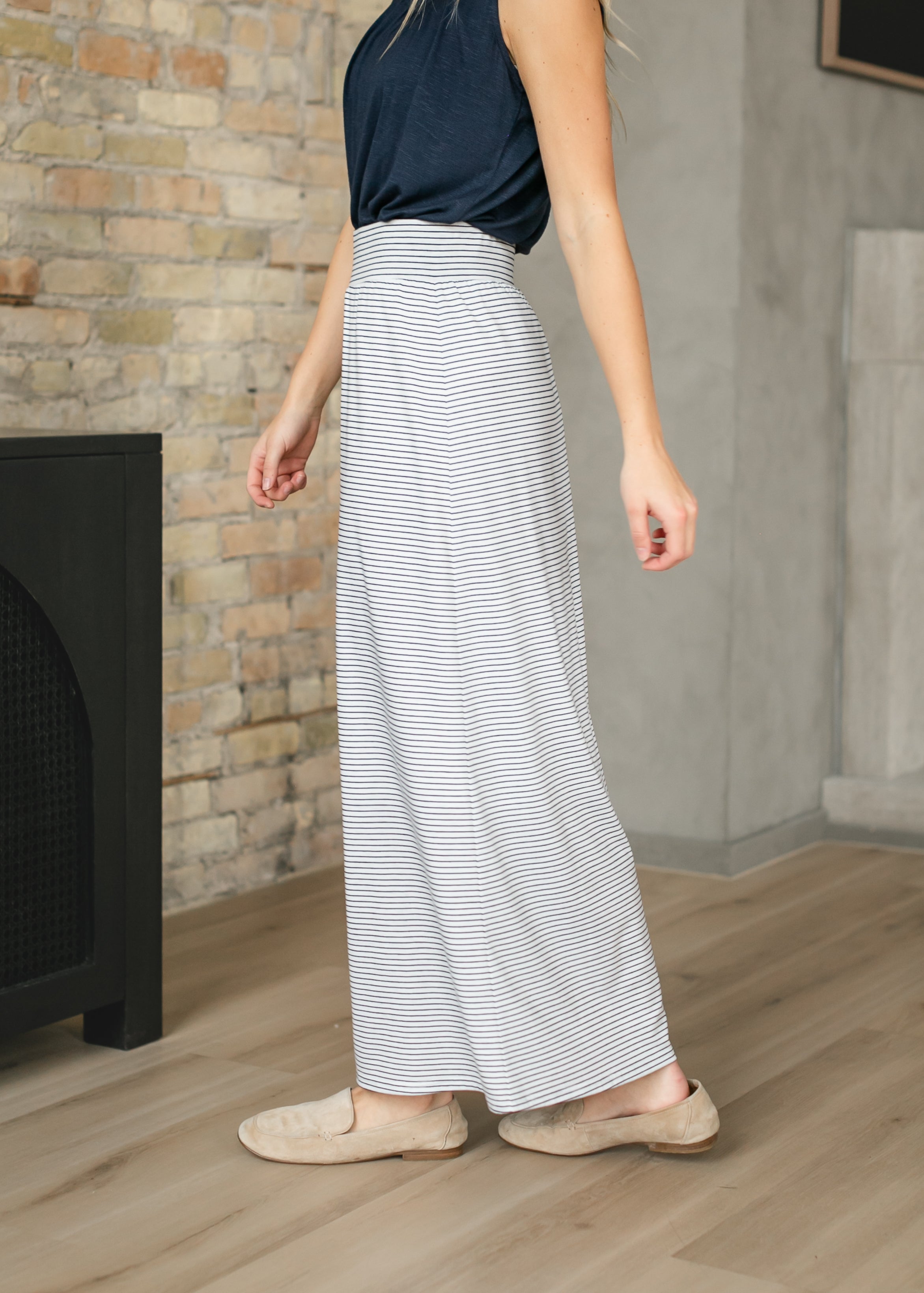 Clarise Striped Premium Knit Maxi Skirt Inherit Co.