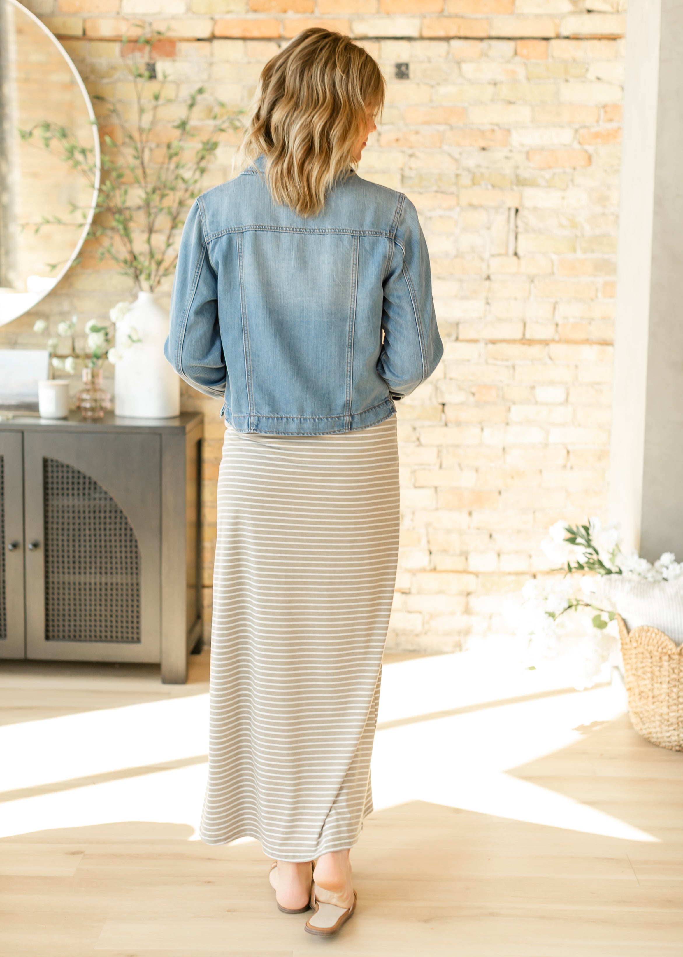 Clarise Striped Premium Knit Maxi Skirt Inherit Co.