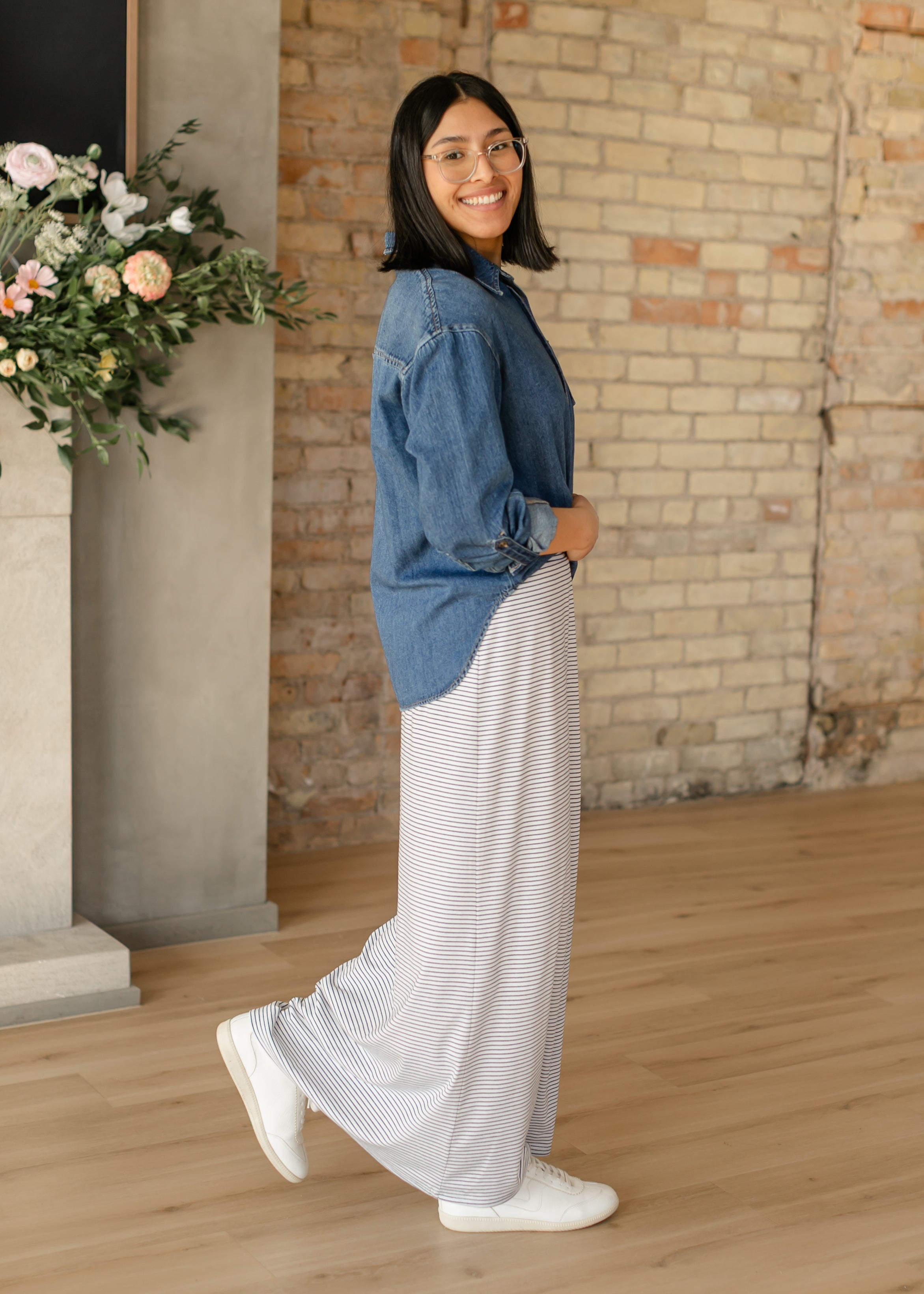 Clarise Striped Premium Knit Maxi Skirt Inherit Co.