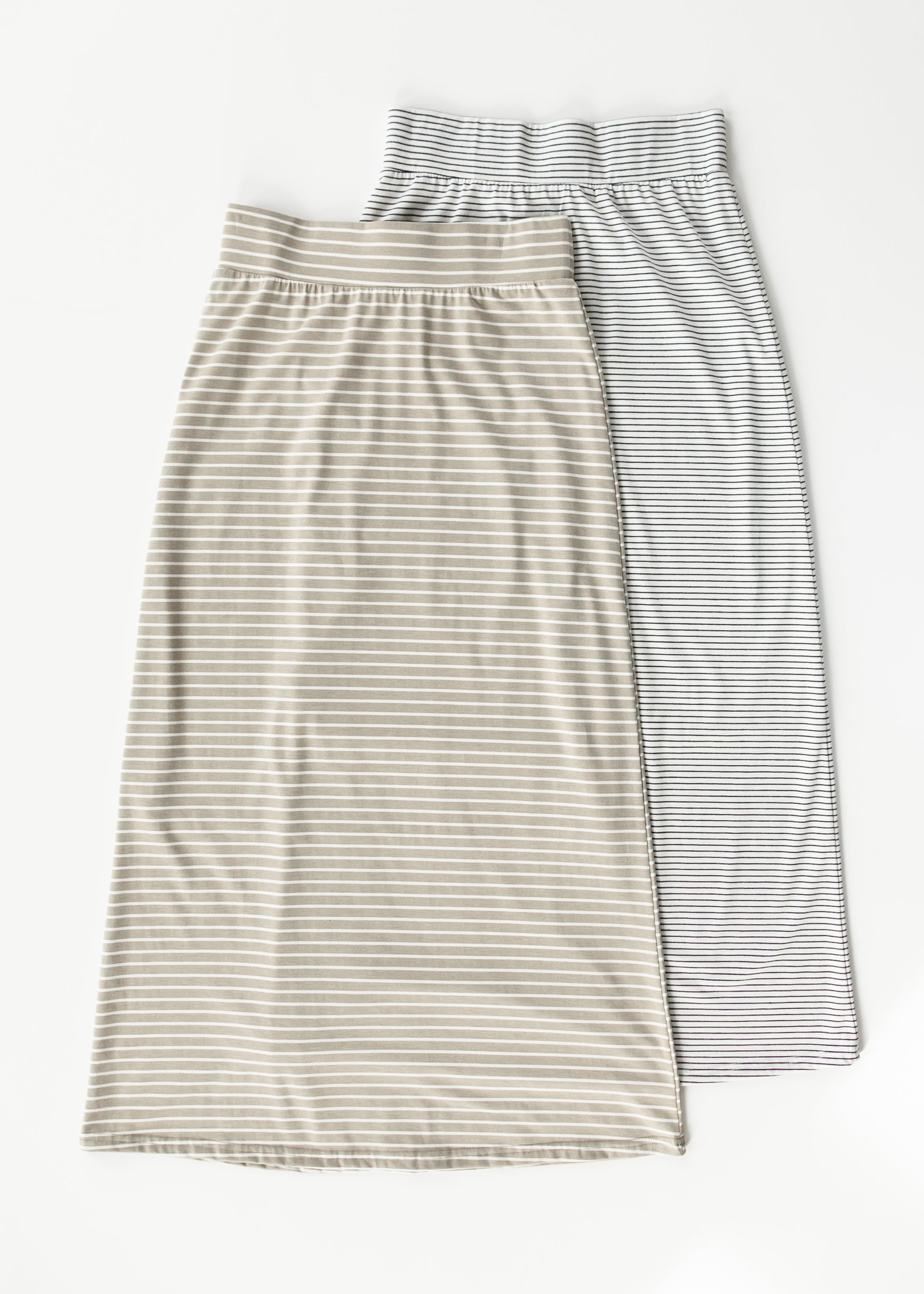 Clarise Striped Premium Knit Maxi Skirt Inherit Co.