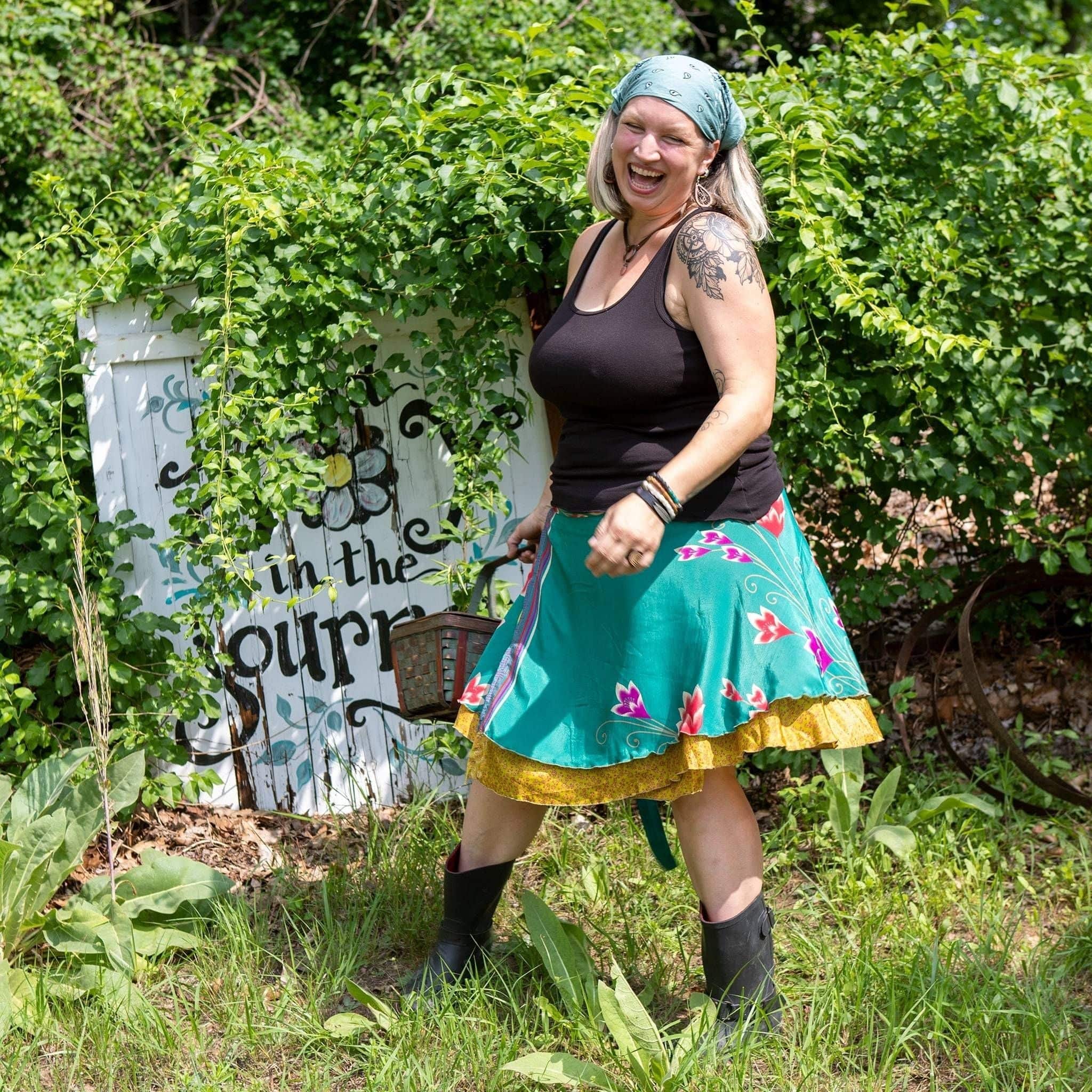 Knee-Length: "Mini" Sari Wrap Skirts Darn Good Yarn