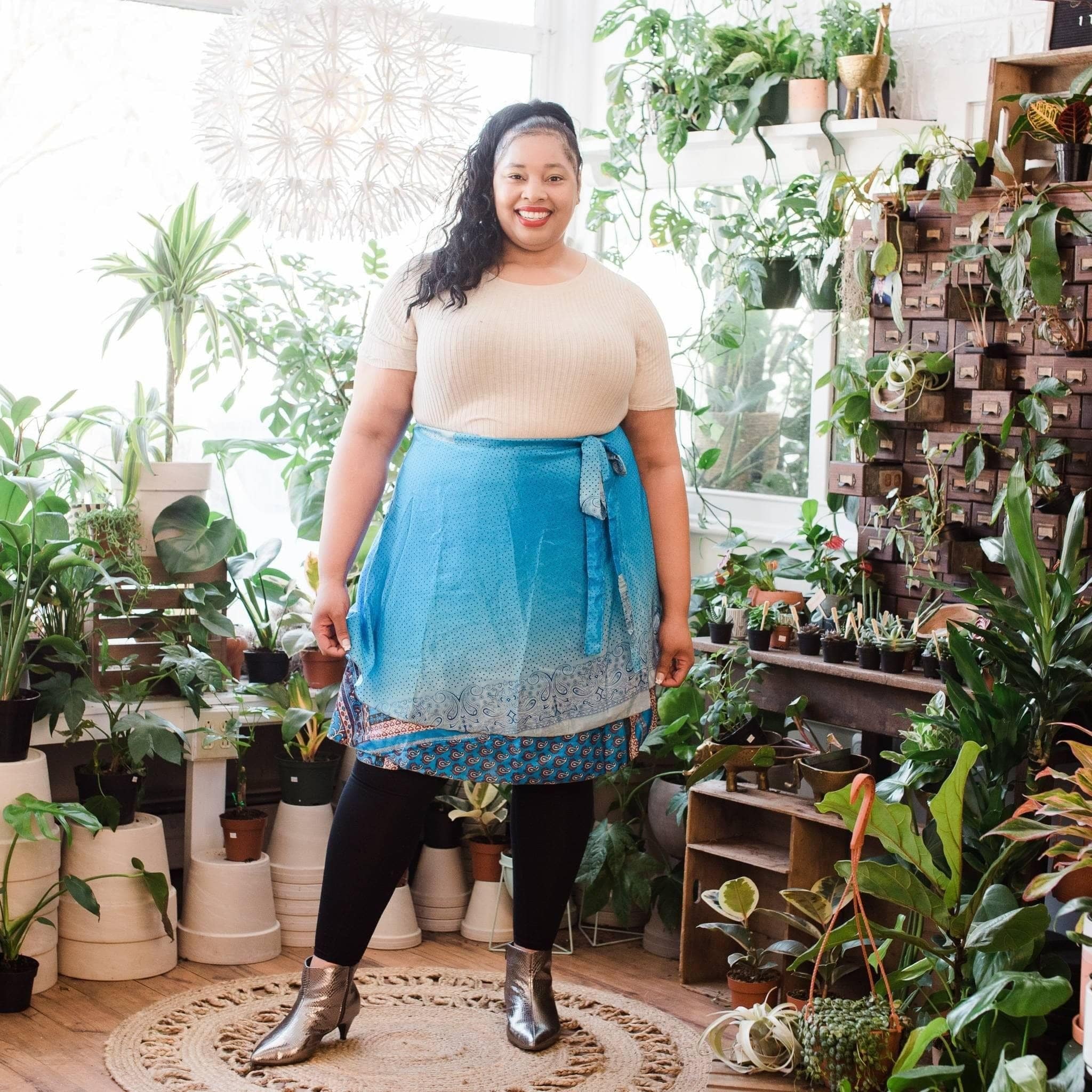 Knee-Length: "Mini" Sari Wrap Skirts Darn Good Yarn