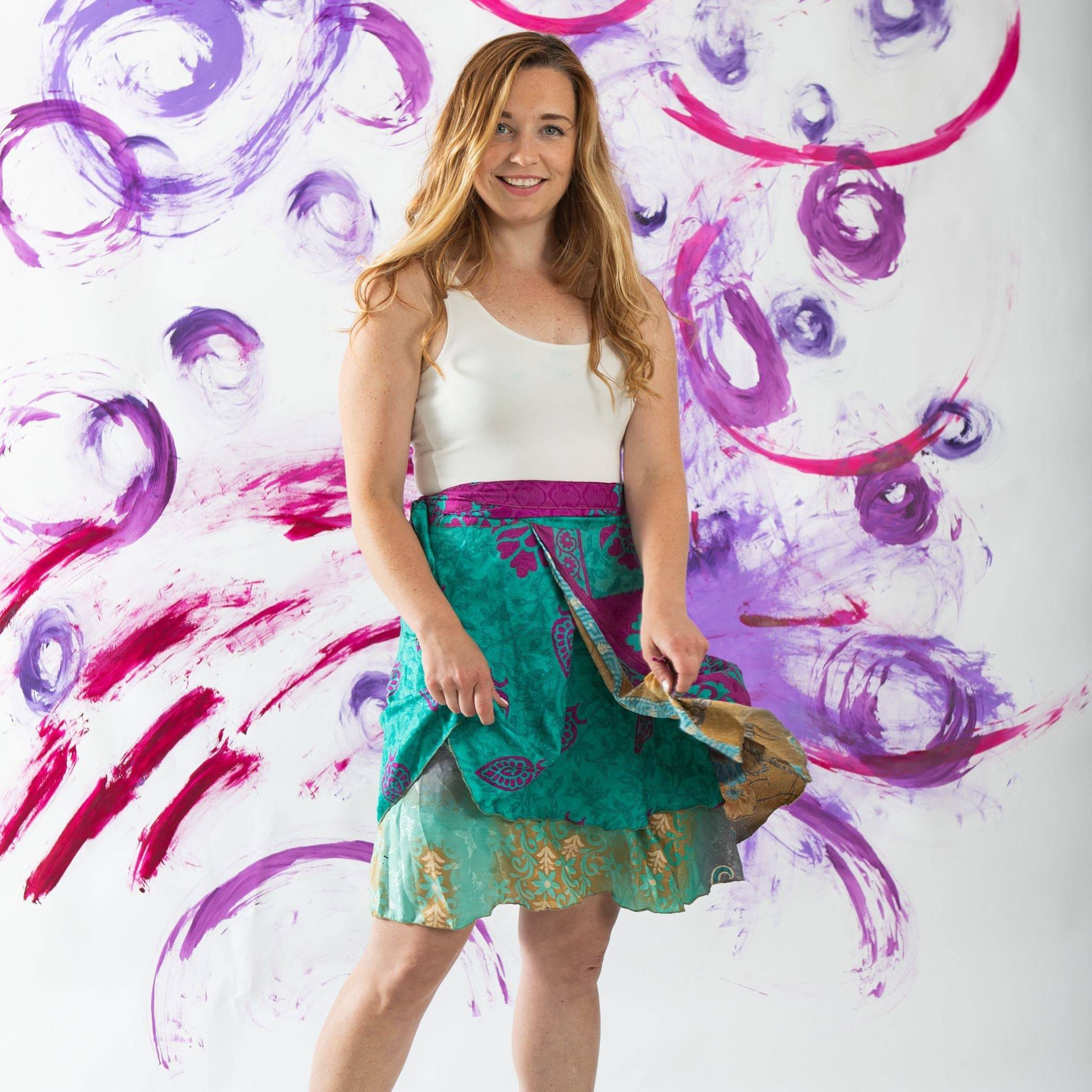 Knee Length Mini Sari Wrap Skirts Lightweight Summer Wardrobe Essential Flirty Beachside Style Darn Good Yarn