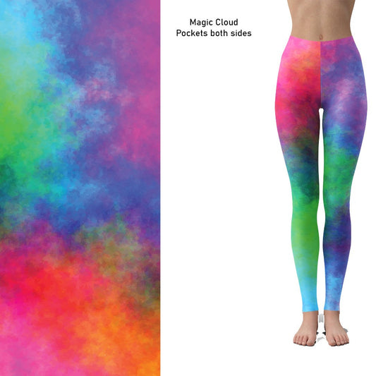 Magic Smoke Cloud Full Length Leggings with Pockets MM