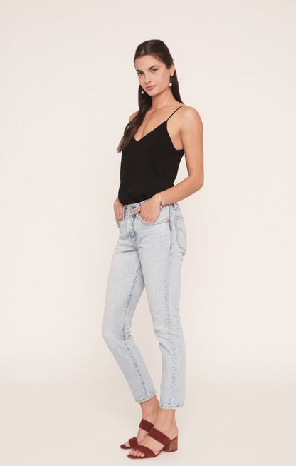 Coco Tank | Black Rayon | Adjustable Straps Camisole - Love Salve 