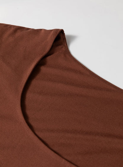 Coffee Solid Color U Neck Slim Fit Tank Top for Women - Love Salve 