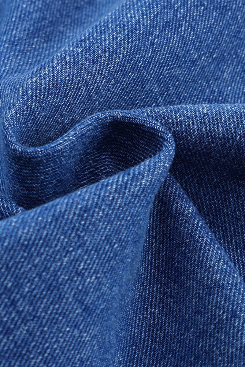 Collared Neck Button Up Denim Jacket for Women Fashion - Love Salve 