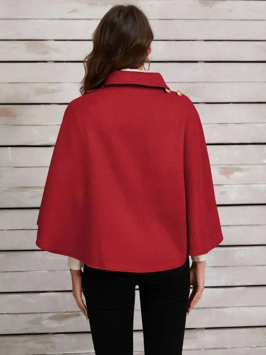 Collared Neck Cropped Cape - Love Salve 