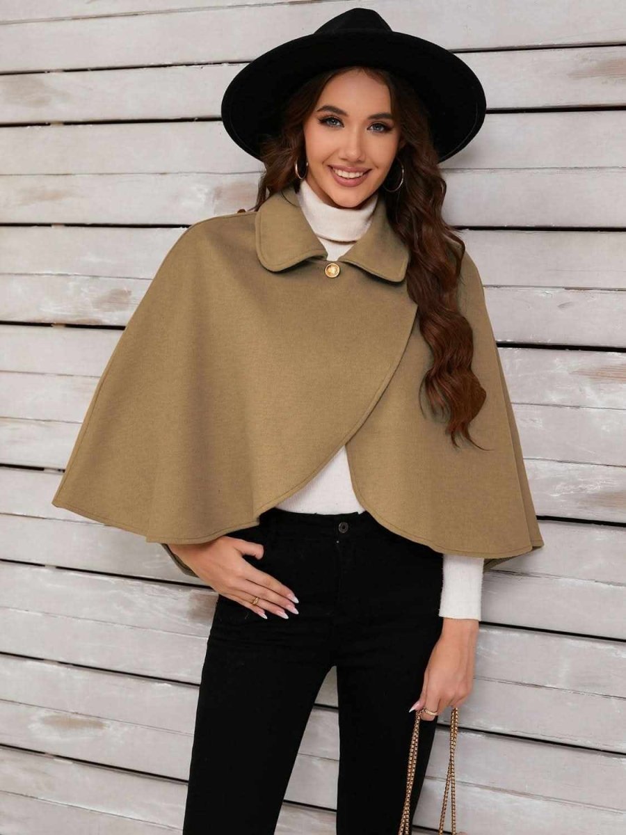 Collared Neck Cropped Cape - Love Salve 