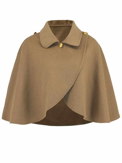 Collared Neck Cropped Cape - Love Salve 