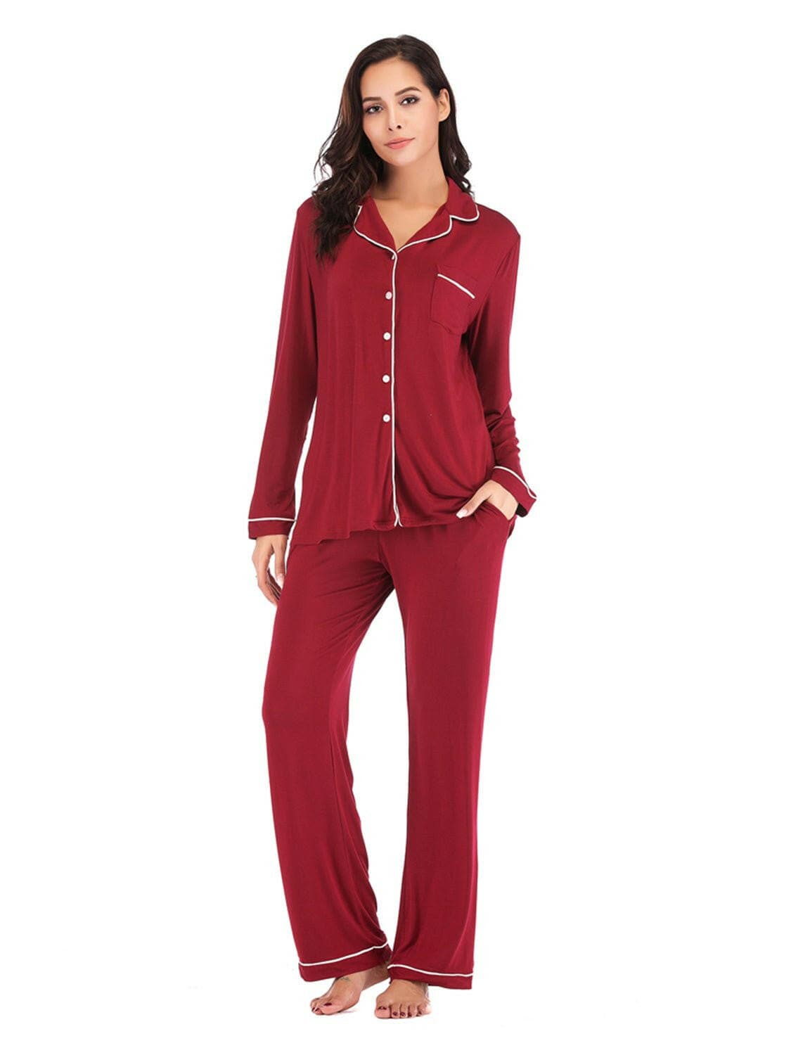 Cozy Collared Lounge Set with Handy PocketsCozy Collared Lounge Set with Handy Pockets
 Indulge in the perfect blend of comfort and style with our Cozy Collared Lounge Set. Elevate your loungewear game with tLove Salve Cozy Collared Lounge Setlounge