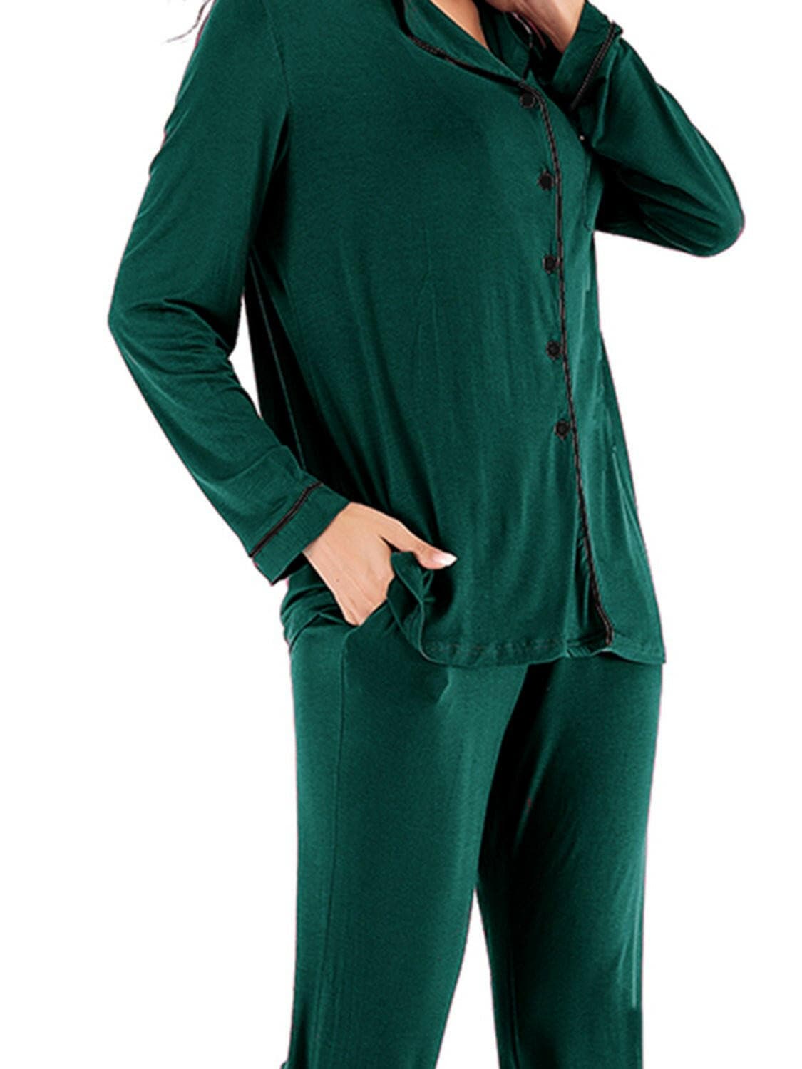 Cozy Collared Lounge Set with Handy PocketsCozy Collared Lounge Set with Handy Pockets
 Indulge in the perfect blend of comfort and style with our Cozy Collared Lounge Set. Elevate your loungewear game with tLove Salve Cozy Collared Lounge Setlounge