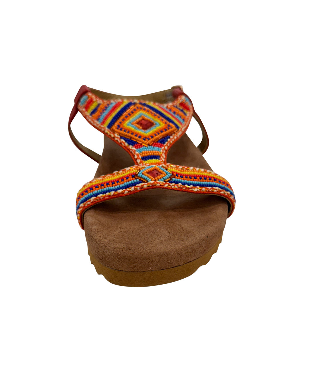 Colo Beaded Orange Sandal With Arch Support Buckle Naughty Monkey