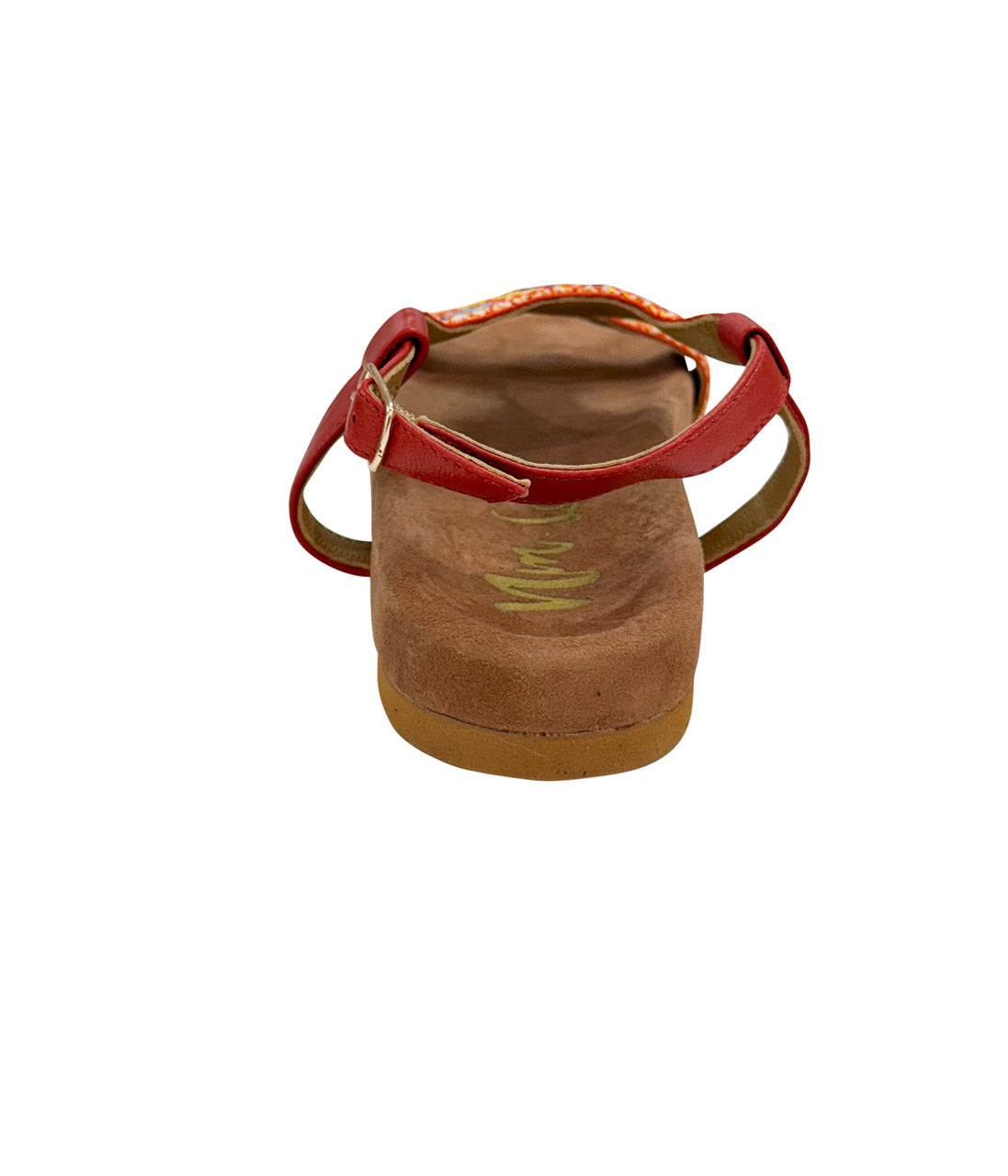 Colo Beaded Orange Sandal With Arch Support Buckle Naughty Monkey