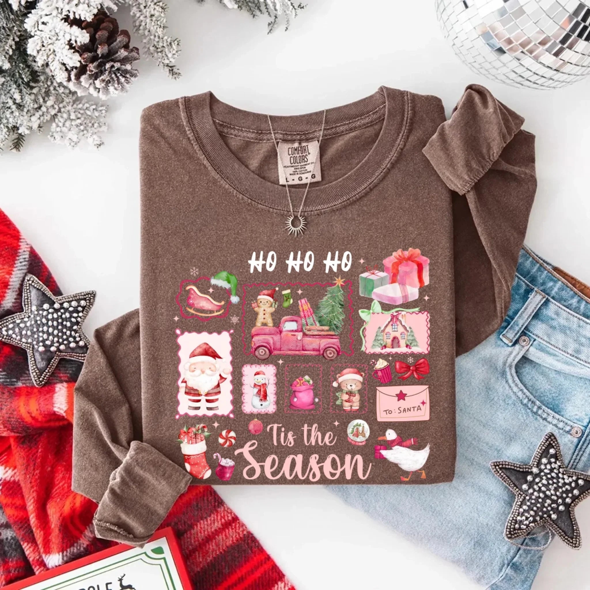 Comfort Colors Ho Ho Ho Tis The Season Christmas Shirt Adorb Custom Tees