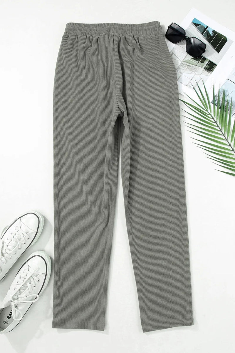 Comfortable Drawstring Straight Pants with Pockets - Love Salve 
