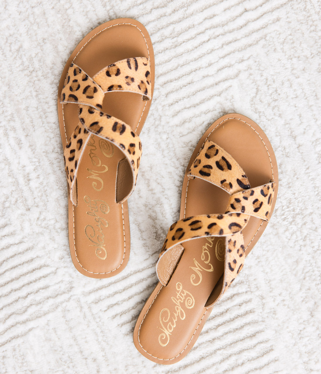 Conga Sandal Naughty Monkey Leopard Hair On Hide Leather Naughty Monkey