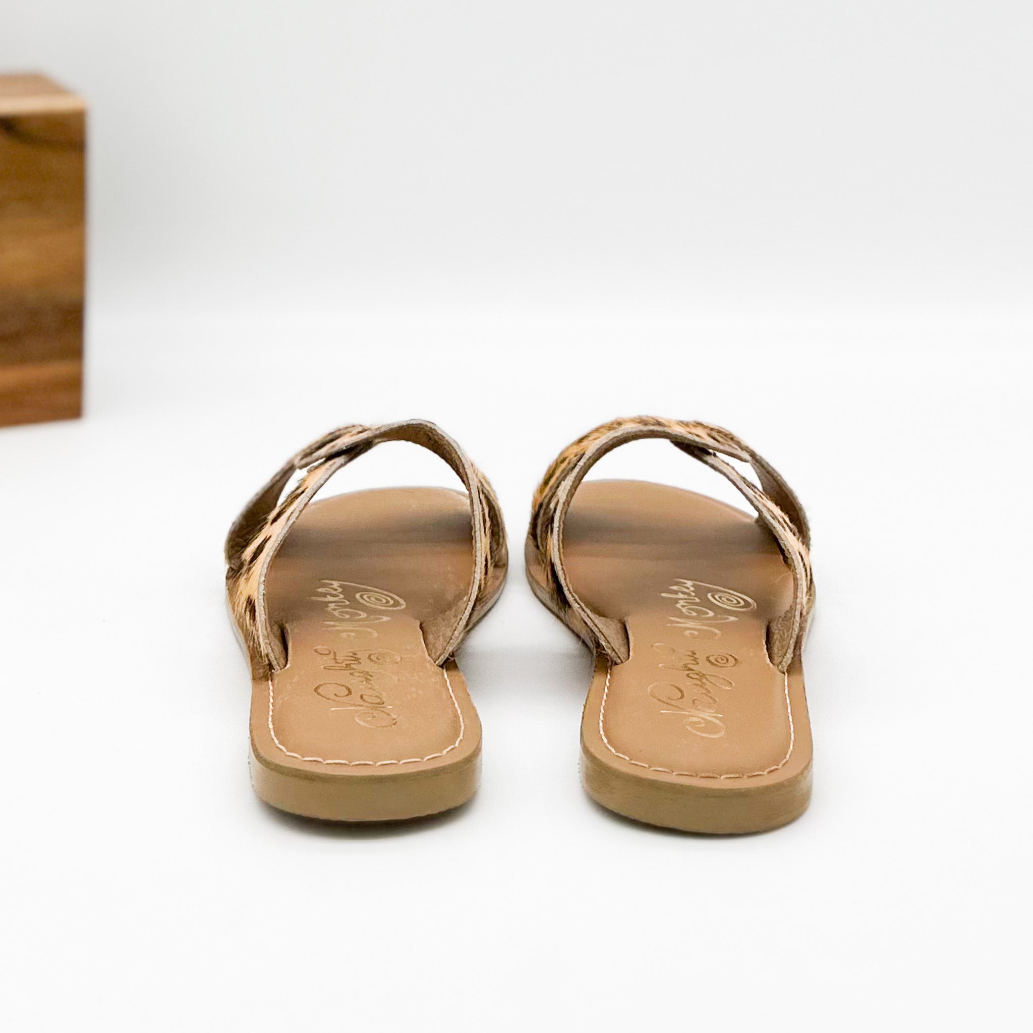 Conga Sandal Naughty Monkey Leopard Hair On Hide Leather Naughty Monkey