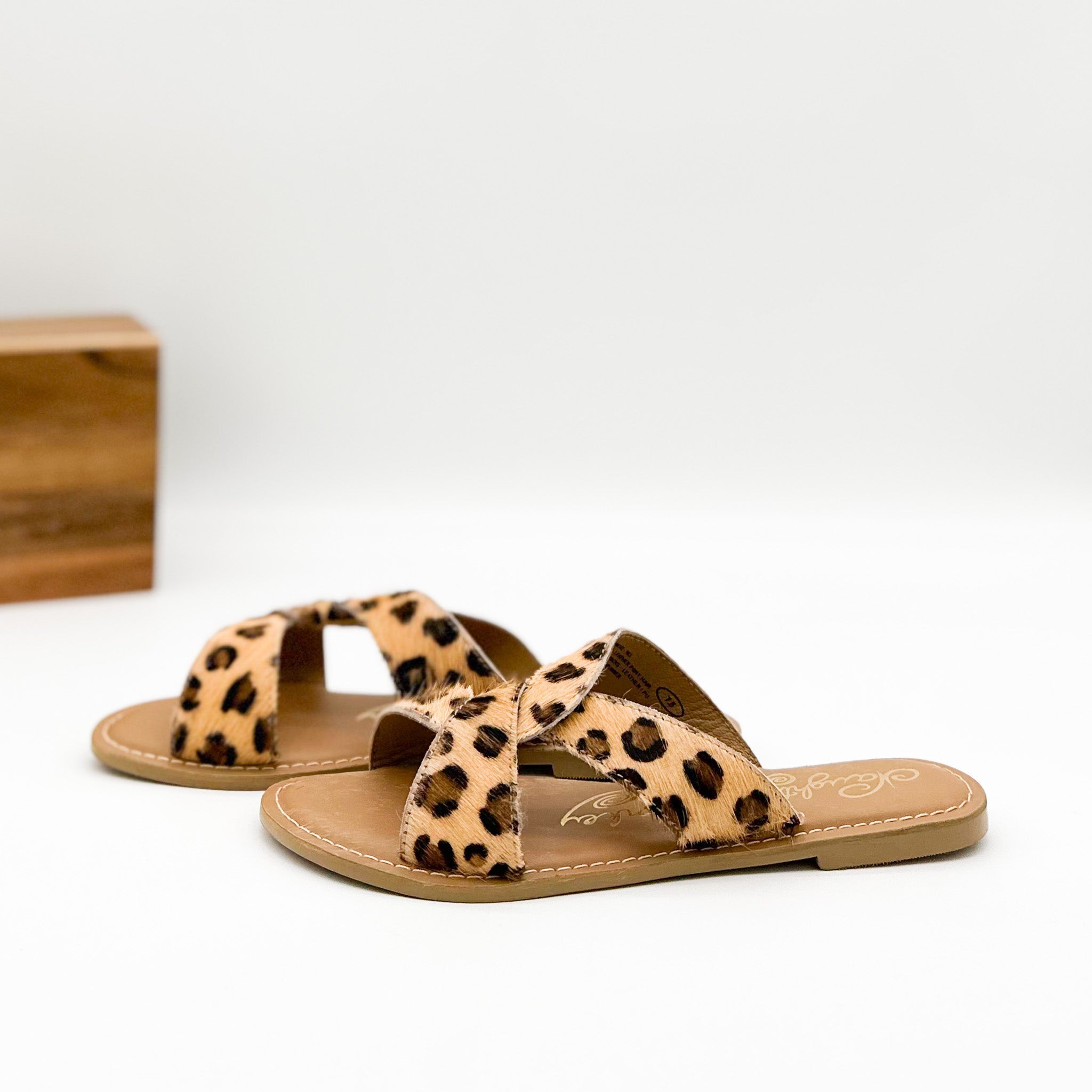 Conga Sandal Naughty Monkey Leopard Hair On Hide Leather Naughty Monkey