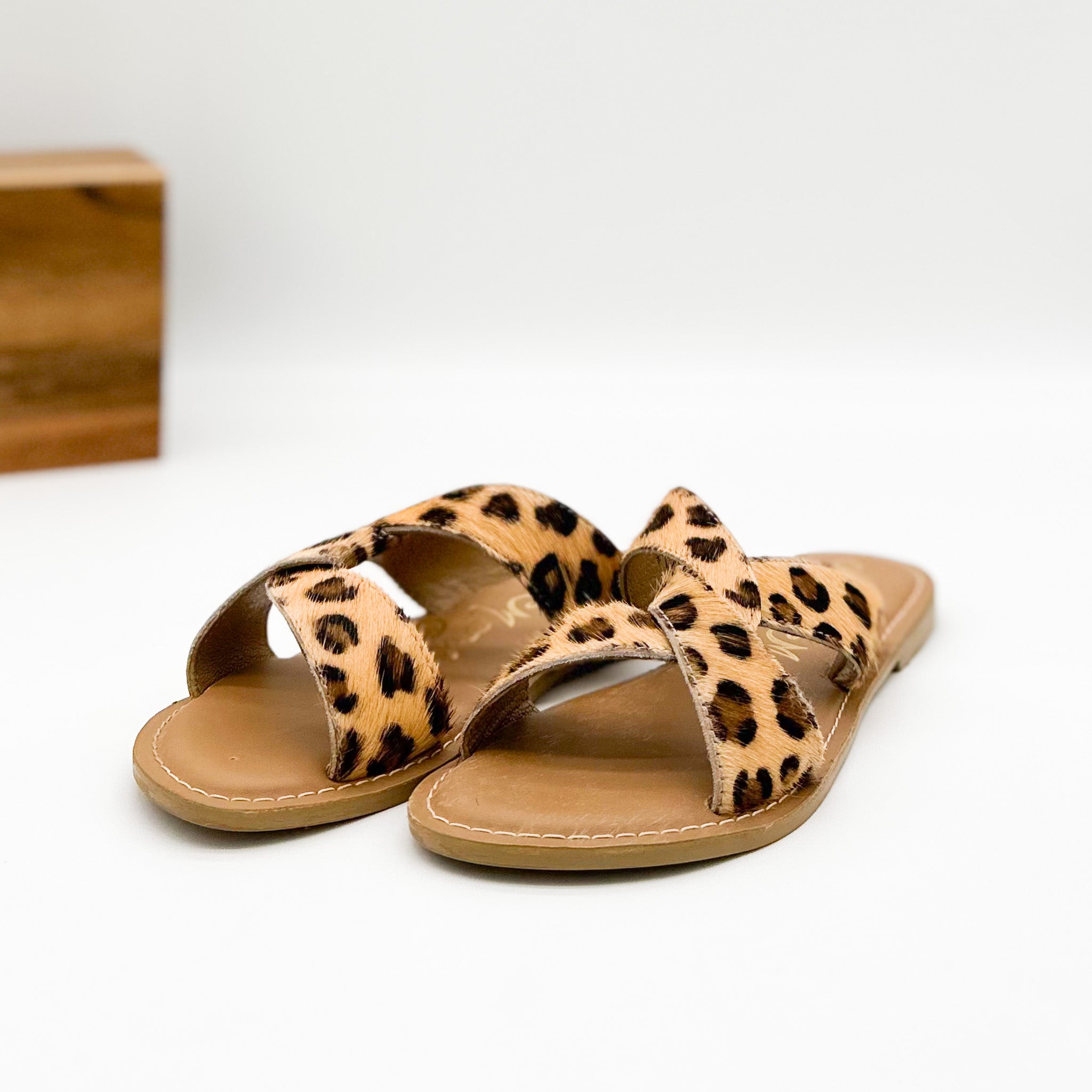 Conga Sandal Naughty Monkey Leopard Hair On Hide Leather Naughty Monkey