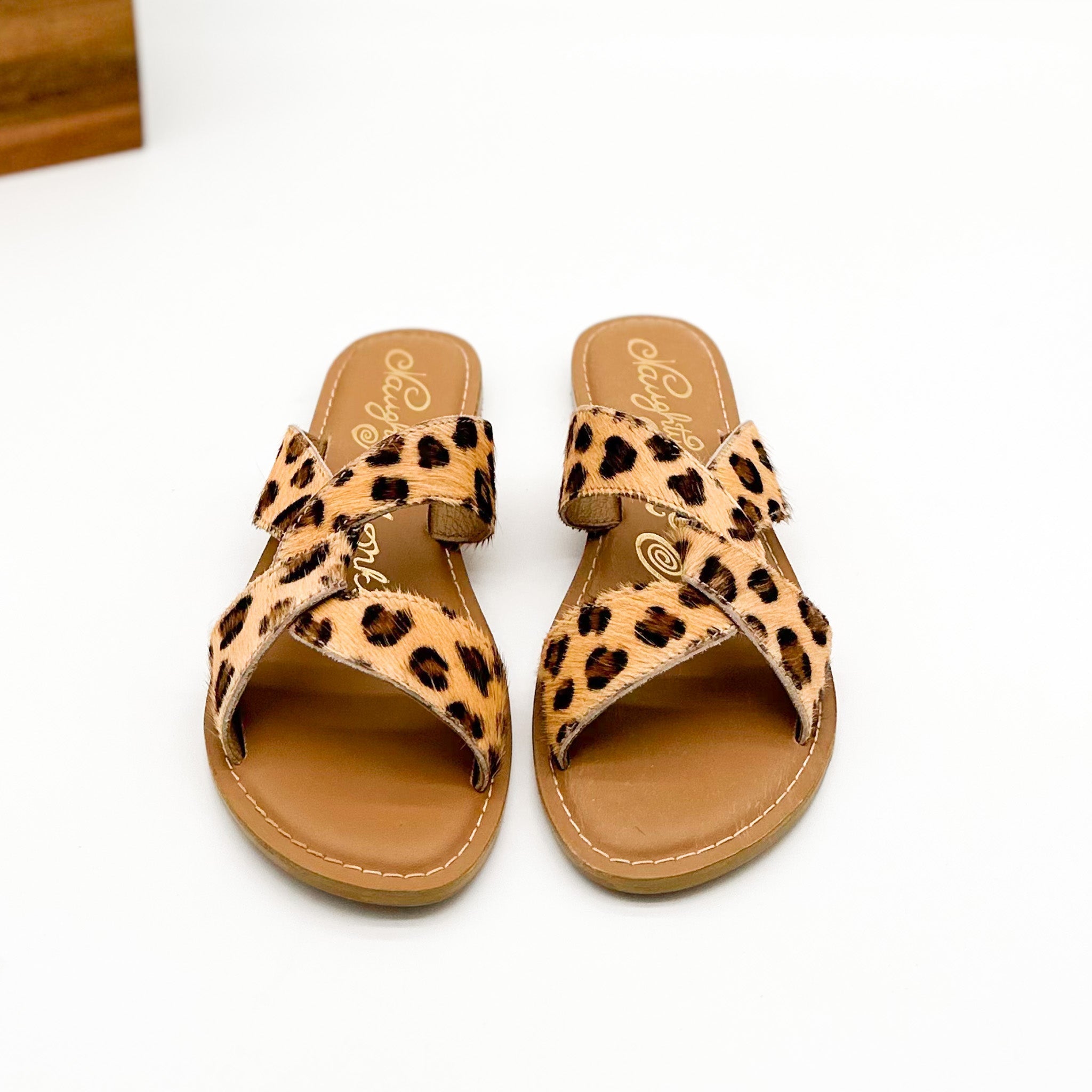Conga Sandal Naughty Monkey Leopard Hair On Hide Leather Naughty Monkey
