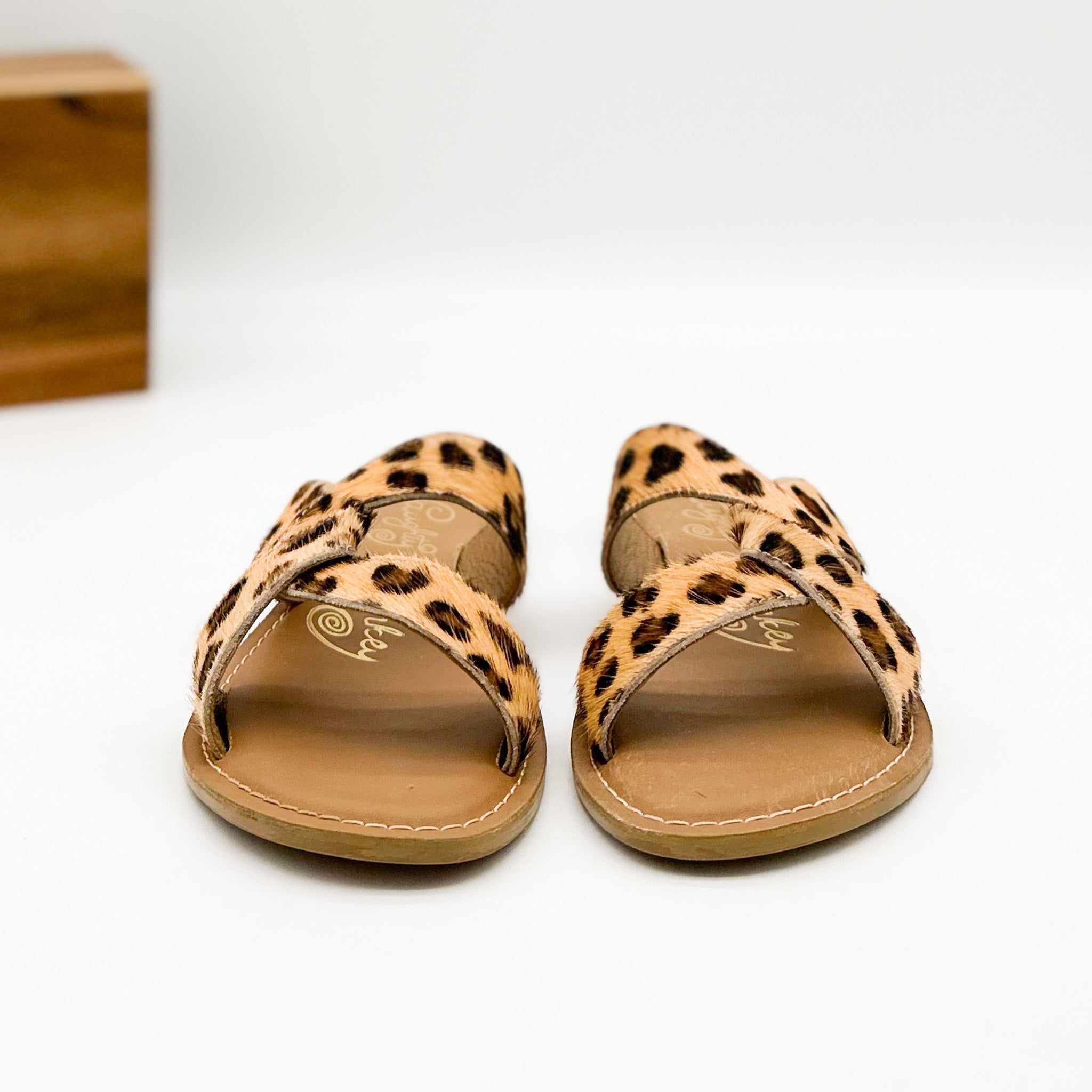 Conga Sandal Naughty Monkey Leopard Hair On Hide Leather Naughty Monkey