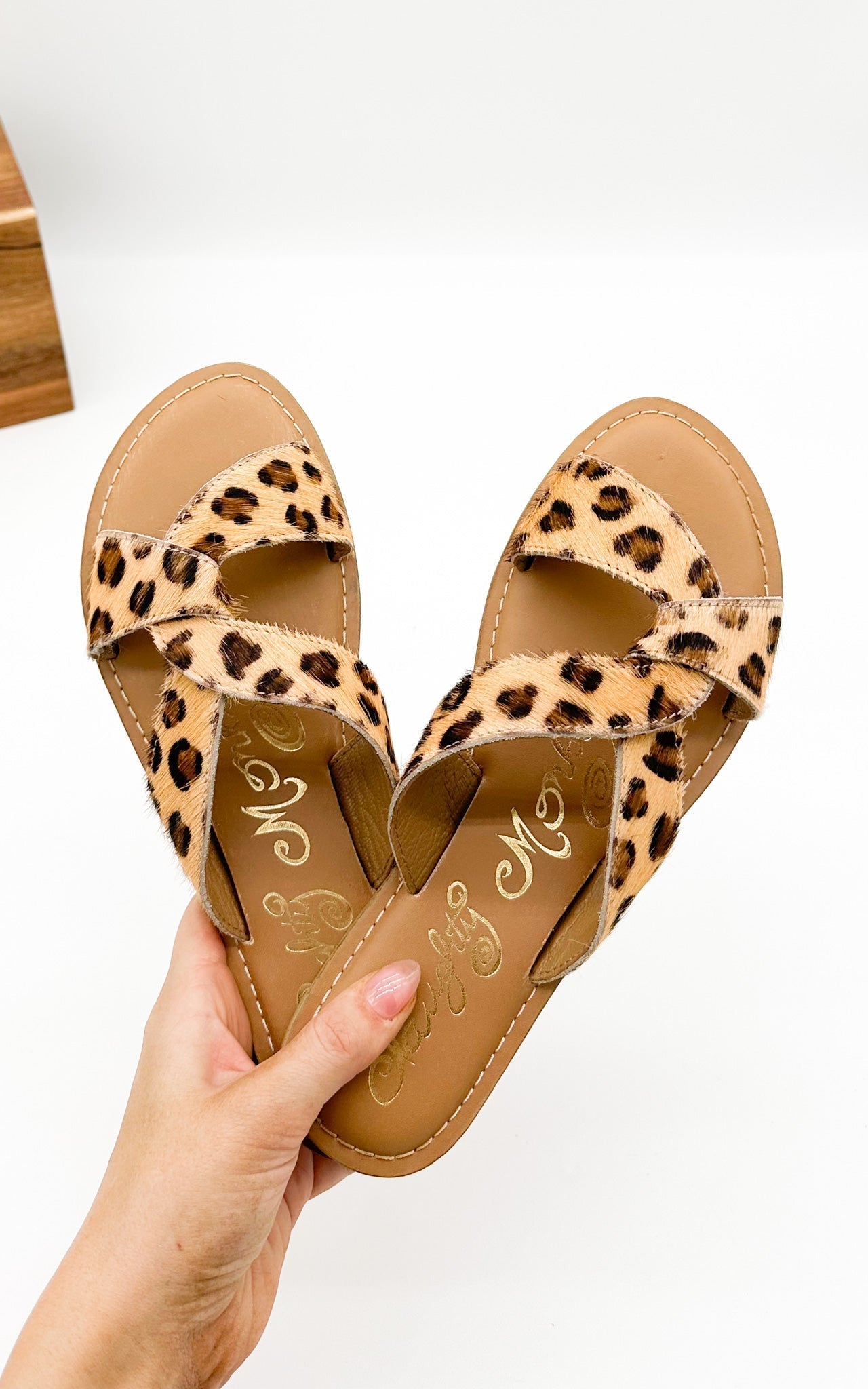 Conga Sandal Naughty Monkey Leopard Hair On Hide Leather Naughty Monkey