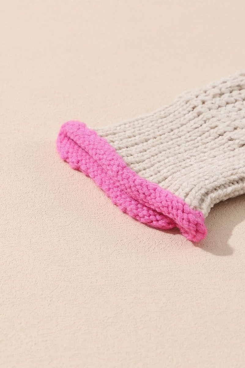 Contrast Tied Open Front Cardigan - Love Salve 