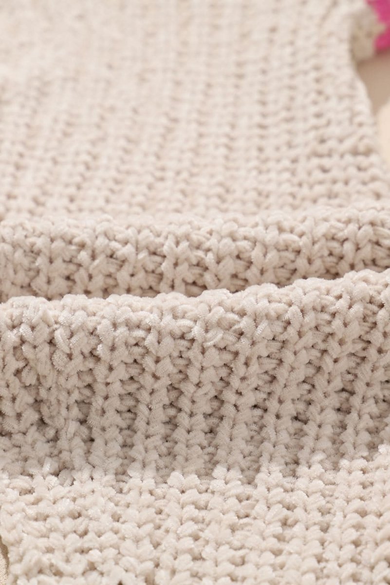 Contrast Tied Open Front Cardigan - Love Salve 