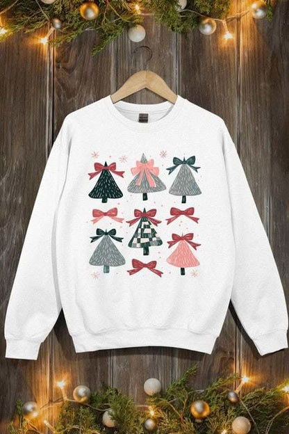 Coquette Christmas Tree Graphic Fleece Sweatshirts - Love Salve 