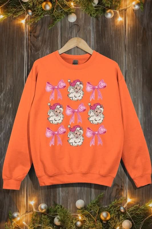 Coquette Pink Christmas Graphic Fleece Sweatshirts - Love Salve 