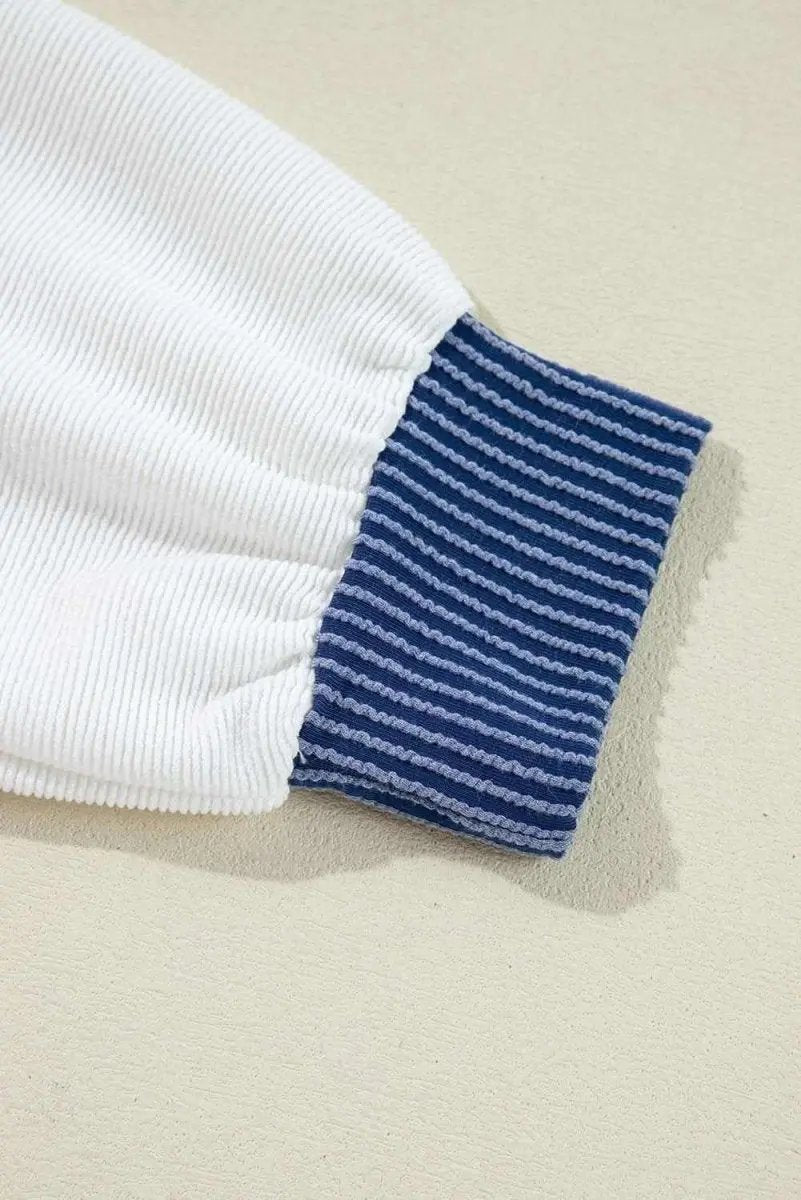 Corded Color Block Drawstring Hoodie - Love Salve 