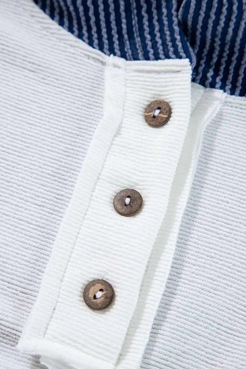 Corded Color Block Drawstring Hoodie - Love Salve 