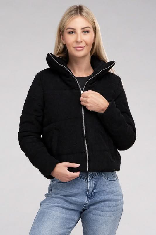 Corduroy Zip - Up Jacket - Love Salve