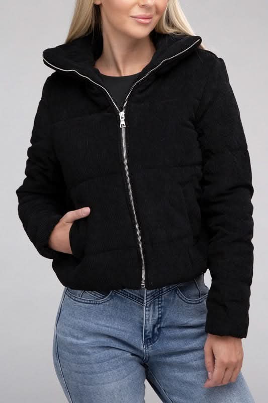 Corduroy Zip-Up Jacket - Love Salve 