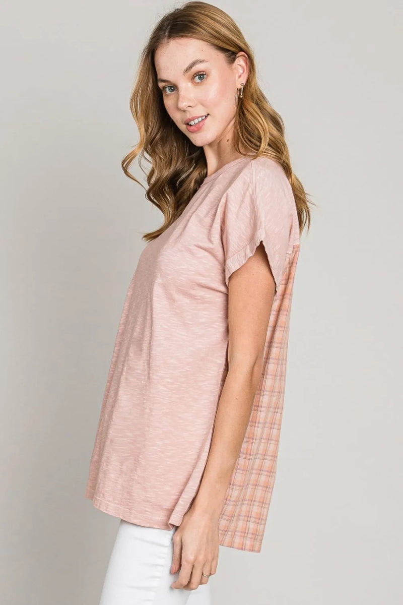 Cotton Bleu by Nu Label Plaid Short Sleeve T-Shirt For Men - Love Salve 