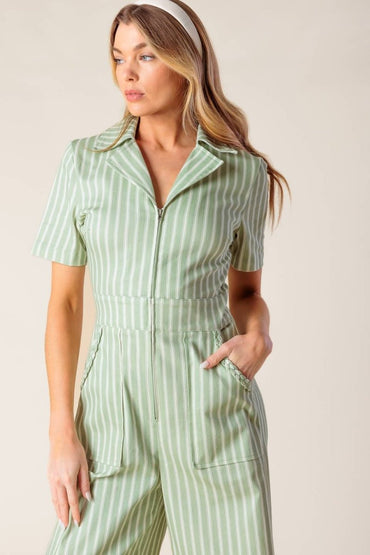 COUNT ME IN OLIVE WOVEN JUMPSUIT - Love Salve