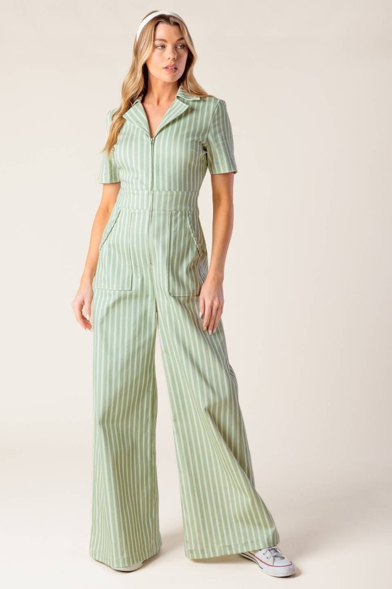 COUNT ME IN OLIVE WOVEN JUMPSUIT - Love Salve