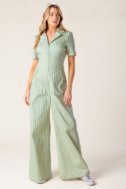 COUNT ME IN OLIVE WOVEN JUMPSUIT - Love Salve