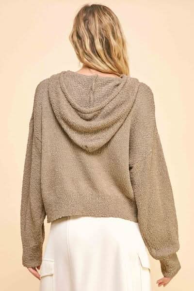 Cozy Drop Shoulder Hooded Sweater by Davi & Dani - Love Salve 