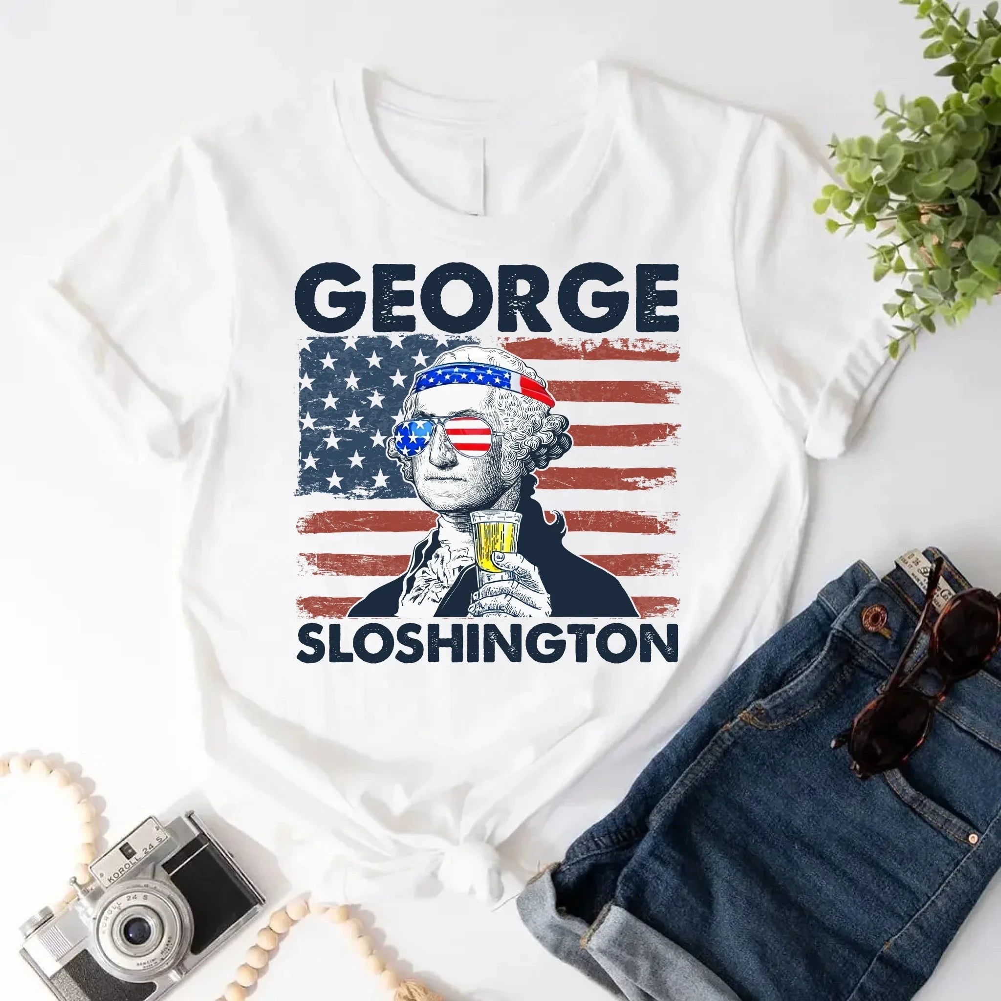 George Sloshington 4th of July Shirt – Washington Drinking Party Tee Adorb.co