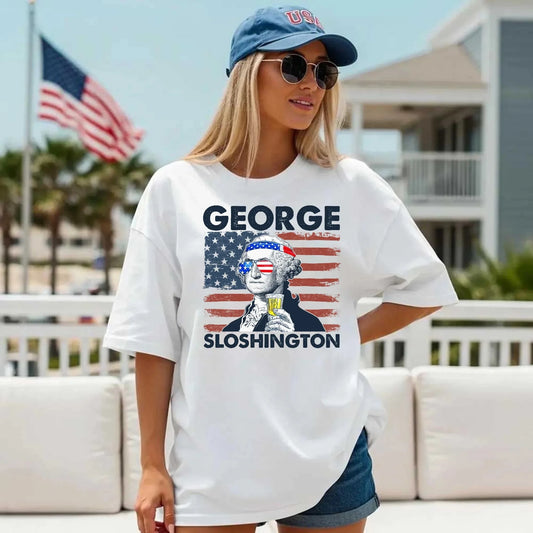 George Sloshington 4th of July Shirt – Washington Drinking Party Tee Adorb.co