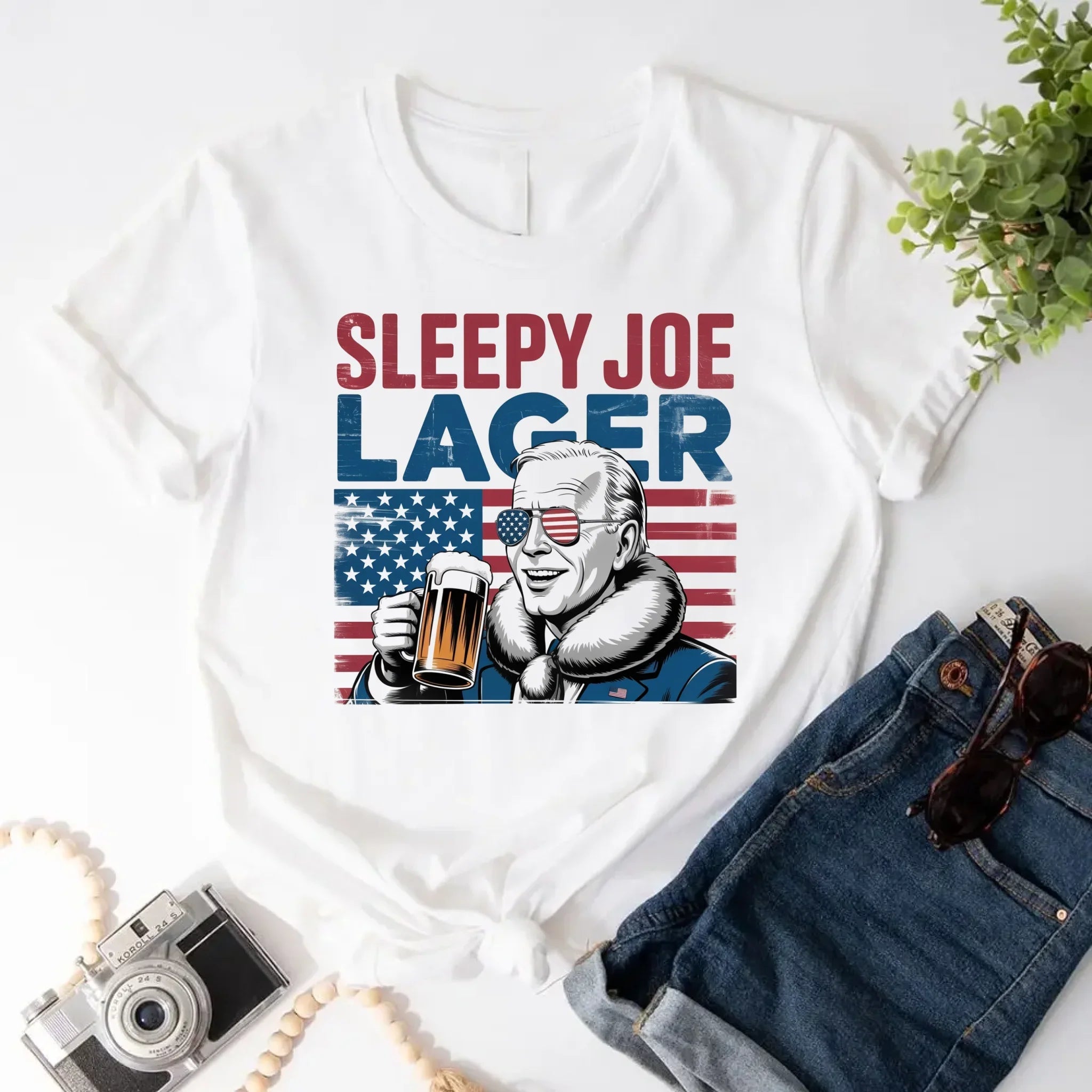 Sleepy Joe Lager 4th of July Shirt – Funny Biden Beer Tee for Independence Day Adorb.co